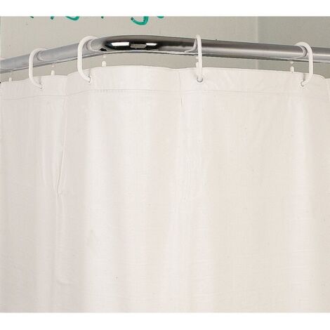 Rideaux de douche - PVC blanc - 1,8 x 0,9 m - Pellet ASC - Avec anneaux