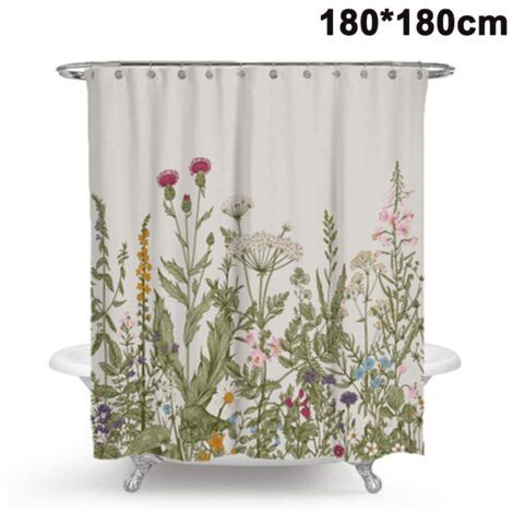 Rideaux de douche Rideau de douche Anti-Moisissure, Anti-Bactérien, Lavable Rideau de Bain Polyester Tissu avec 12 Duschvorhangringen