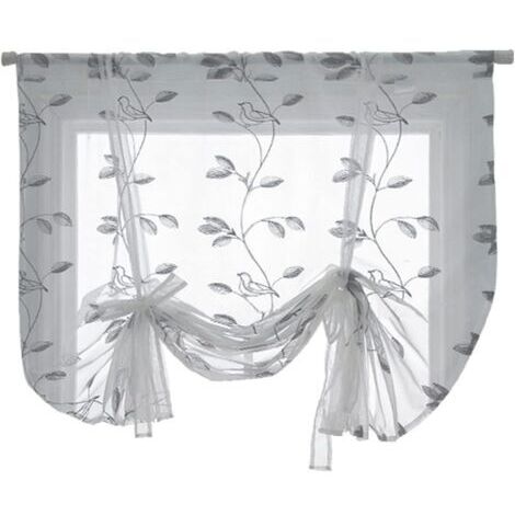 Rideaux de fenêtre respectueux de l'environnement Couleur pure Plante Simple Voile Rideaux Simple 100 x 120 cm