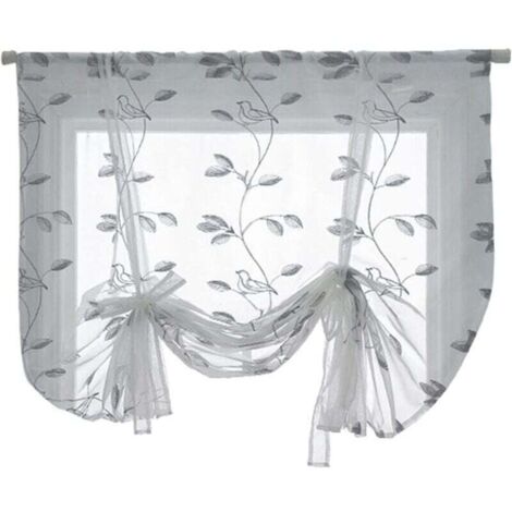 Rideaux de fenêtre respectueux de l'environnement Couleur pure Plante Simple Voile Rideaux Simple 100 x 120 cm
