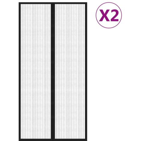 Rideaux de porte anti-insectes 2 pcs et aimants noir 220x100 cm CFW65322