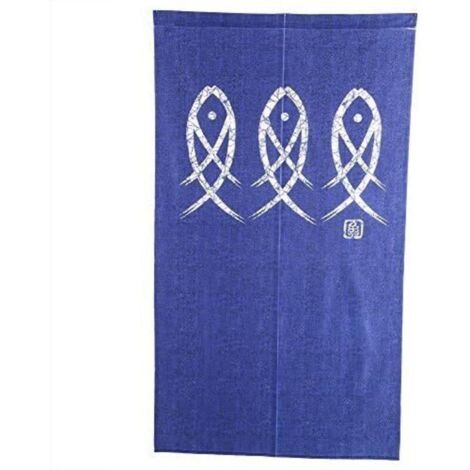 Rideaux de Porte de Style Japonais Rideaux Occultants Rideaux de Porte Imprim&eacutes avec des Poissons Rideaux pour Cuisine Restaurant Chambre de B&eacuteb&eacute Enfant, 150 x 85 cm, Tige ou F