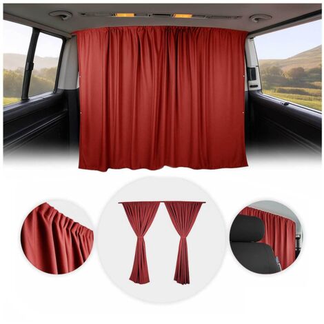 Rideaux De Séparation de Cabine pour VW ID. Buzz Rouge Tissu