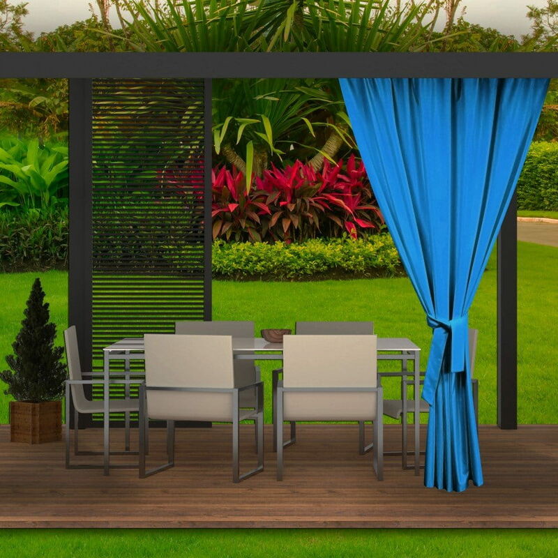 Setgarden - Rideaux D'extérieur 155x200cm Bleu Rideau pour Pergola Imperméable Rideau Exterieur pour Terrasse Rideau Pare-Soleil pour Balcon