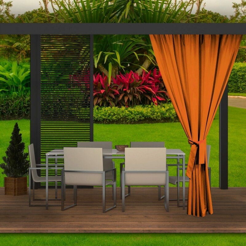 Setgarden - Rideaux D'extérieur 155x220cm Orange Rideau pour Pergola Imperméable Rideau Exterieur pour Terrasse Rideau Pare-Soleil pour Balcon