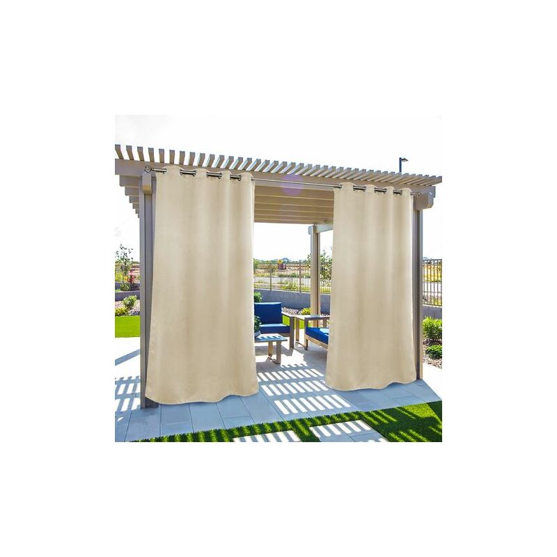 Qersta - Rideaux d'extérieur Jardin Patio Gazebo Rideaux occultants Coupe-vent Protection uv Résistant à la moisissure Rideaux isolés avec