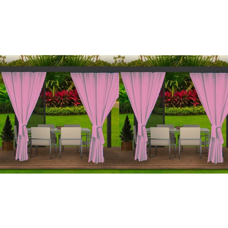 Setgarden - Rideaux d'extérieur pour terrasse 4x155x200cm Violet- Rideau pour Pergola Imperméable Rideau Exterieur pour Terrasse Rideau Pare-Soleil