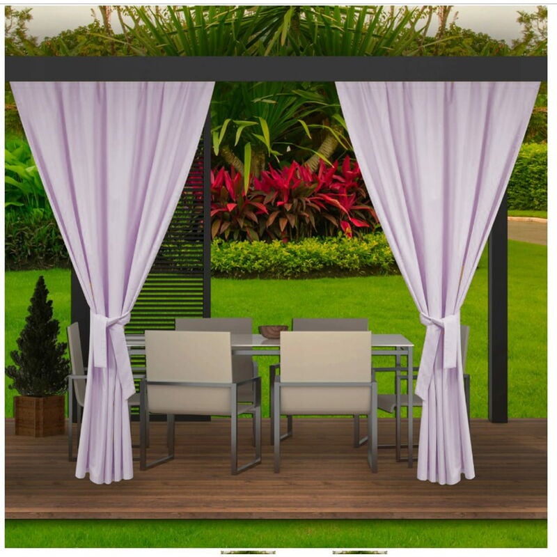 Rideaux D'extérieur Violet Rideau 2x155x240cm Rideau pour Pergola Imperméable Rideau Exterieur pour Terrasse Rideau Pare-Soleil pour Balcon