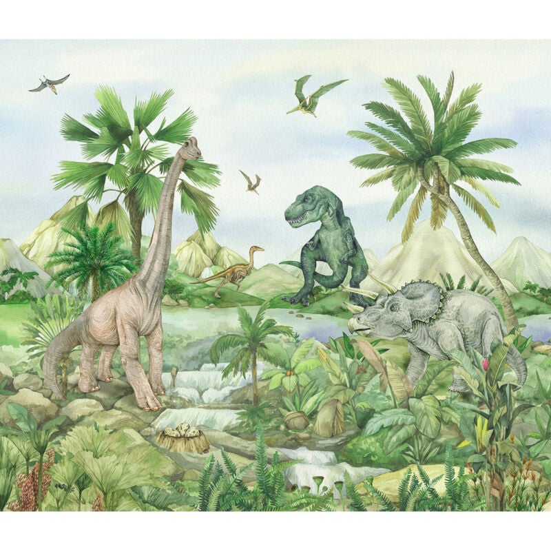 Ag Art - Rideaux Dinosaures - 2 pièces - L180 cm x h 160cm