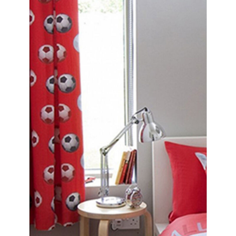 Bianca - Rideaux doublés de Football - Rouge - 168 cm x 183 cm