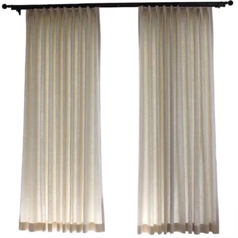 Rideaux en Tulle de Lin Lot de 2, 132x274 cm Rideaux Semi-Transparents à Oeillets, Adaptés au Salon et à la Cuisine