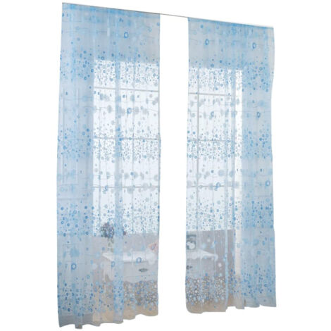 Rideaux en tulle et dentelle à motifs floraux, rideaux de style bohème champêtre pour salon et chambre, rideaux jaunes