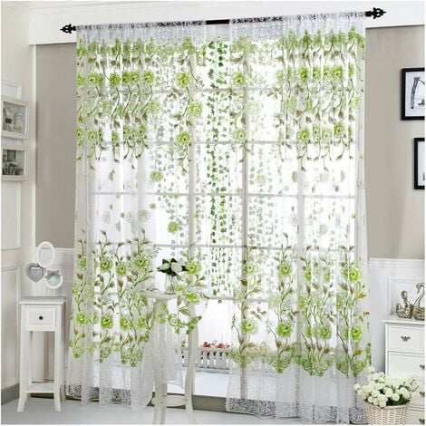 Rideaux en tulle rideaux en tulle rideaux panneaux décoratifs rideaux en tissu rideaux pour la maison, vert