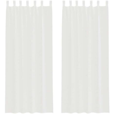 Rideaux en voile avec boucles 2 pcs blanc 140x260 cm CFW89169