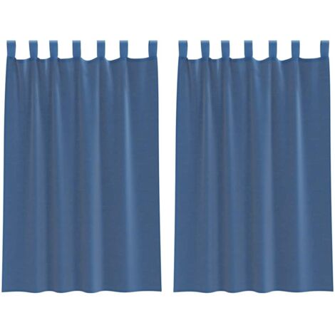Rideaux en voile avec boucles 2 pcs bleu royal 140x175 cm CFW72170