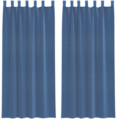 Rideaux en voile avec boucles 2 pcs bleu royal 140x245 cm CFW35609