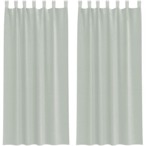 Rideaux en voile avec boucles 2 pcs gris clair 140x245 cm CFW73001