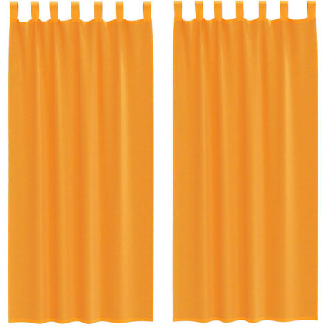 Rideaux en voile avec boucles 2 pcs orange 140x245 cm CFW17595