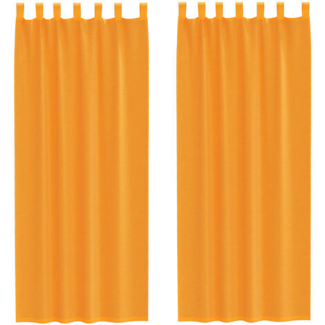 Rideaux en voile avec boucles 2 pcs orange 140x260 cm CFW95339