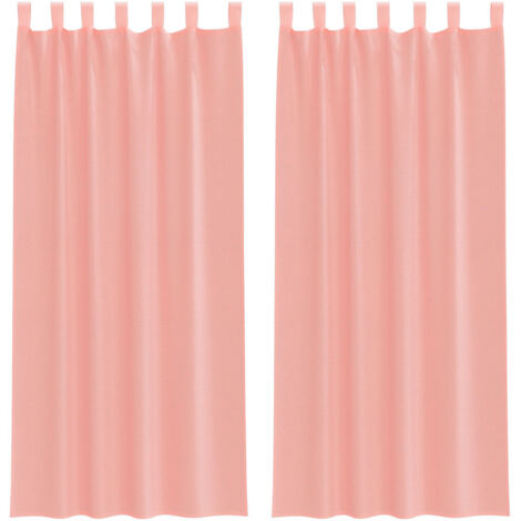 Rideaux en voile avec boucles 2 pcs rose 140x245 cm CFW56649