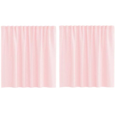 Rideaux en voile avec boucles 2 pcs rose clair 140x140 cm CFW87826