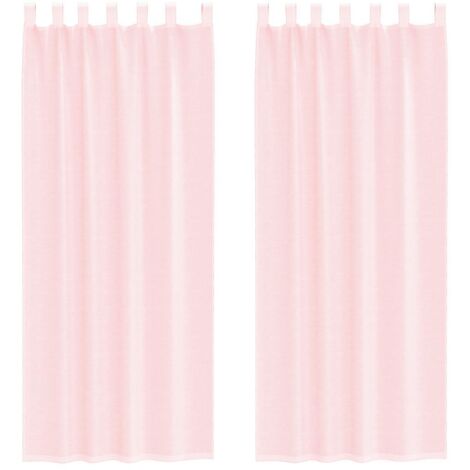 Rideaux en voile avec boucles 2 pcs rose clair 140x260 cm CFW98878