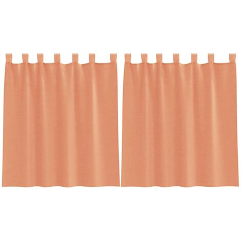 Rideaux en voile avec boucles 2 pcs terre cuite 140x140 cm CFW28996