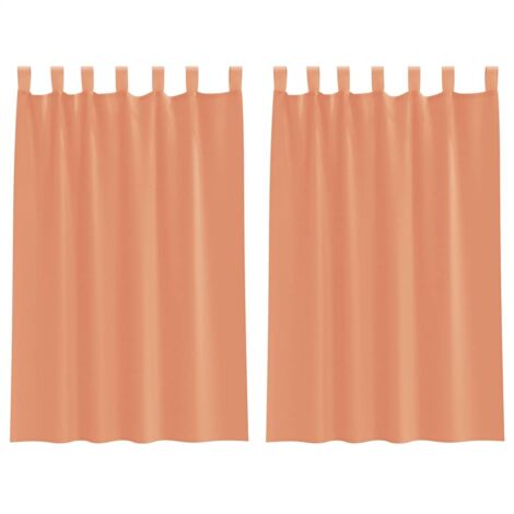 Rideaux en voile avec boucles 2 pcs terre cuite 140x175 cm CFW58734