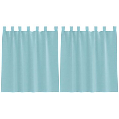 Rideaux en voile avec boucles 2 pcs turquoise 140x140 cm CFW75173