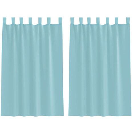 Rideaux en voile avec boucles 2 pcs turquoise 140x175 cm CFW22504
