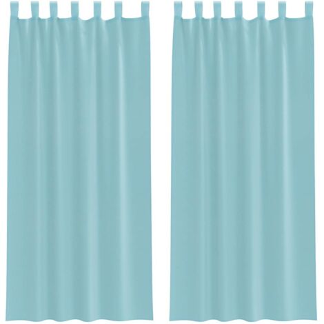 Rideaux en voile avec boucles 2 pcs turquoise 140x225 cm CFW75236