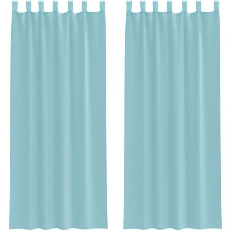 Rideaux en voile avec boucles 2 pcs turquoise 140x260 cm CFW62895