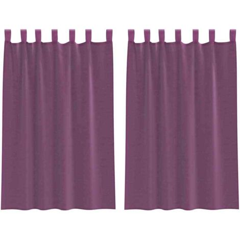 Rideaux en voile avec boucles 2 pcs violet 140x175 cm CFW36228