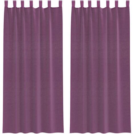 Rideaux en voile avec boucles 2 pcs violet 140x245 cm CFW17039