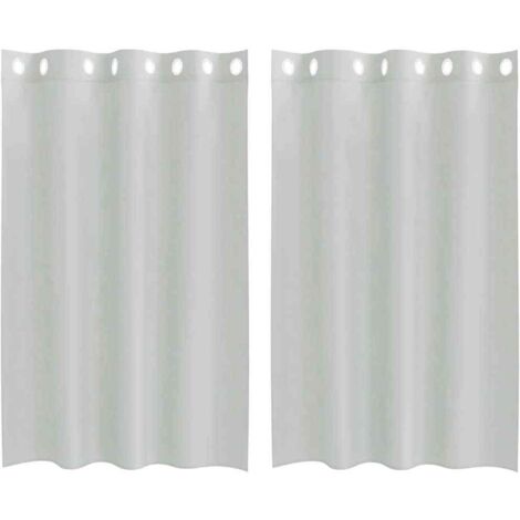 Rideaux en voile avec œillets 2 pcs gris clair 140x175 cm CFW30183