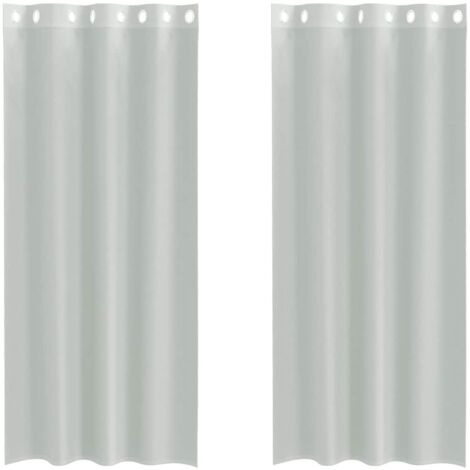 Rideaux en voile avec œillets 2 pcs gris clair 140x245 cm CFW71976