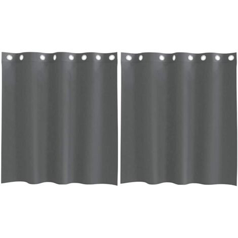 Rideaux en voile avec œillets 2 pcs gris foncé 140x140 cm CFW53288