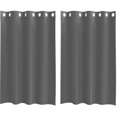 Rideaux en voile avec œillets 2 pcs gris foncé 140x175 cm CFW56122