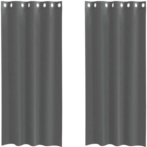 Rideaux en voile avec œillets 2 pcs gris foncé 140x245 cm CFW80117