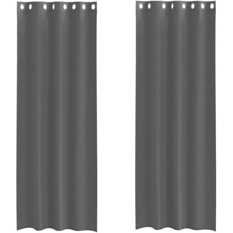 Rideaux en voile avec œillets 2 pcs gris foncé 140x260 cm CFW86147