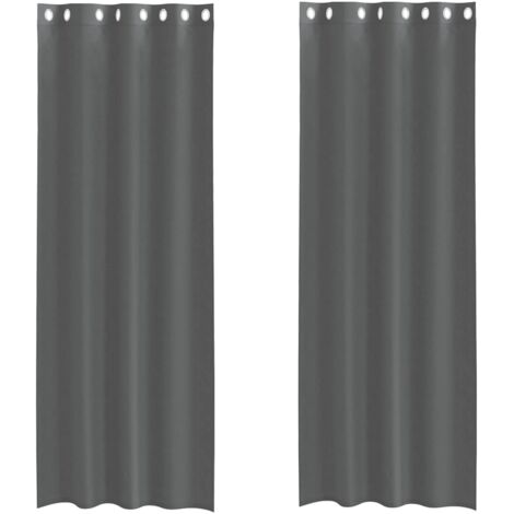 Rideaux en voile avec œillets 2 pcs gris foncé 140x300 cm CFW71532
