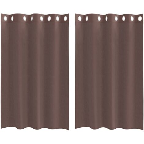 Rideaux en voile avec œillets 2 pcs marron 140x175 cm CFW87110