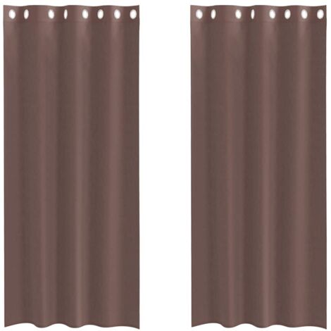 Rideaux en voile avec œillets 2 pcs marron 140x245 cm CFW46710