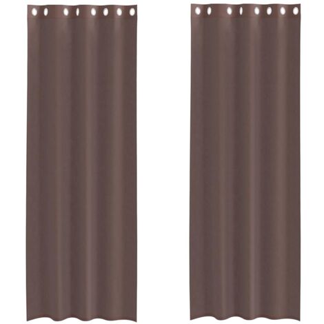 Rideaux en voile avec œillets 2 pcs marron 140x260 cm CFW71626