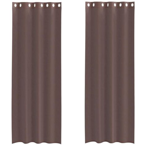 Rideaux en voile avec œillets 2 pcs marron 140x300 cm CFW59771