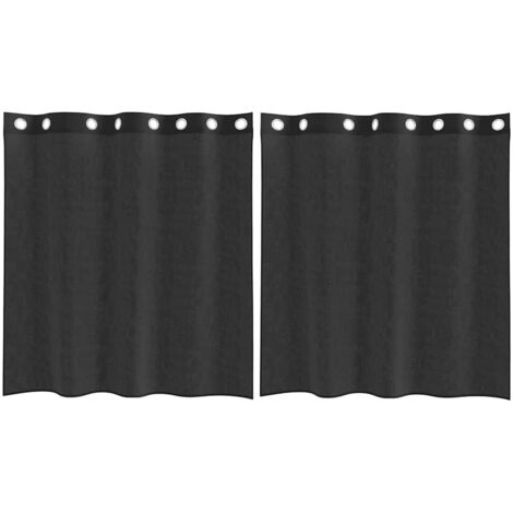 Rideaux en voile avec œillets 2 pcs noir 140x140 cm CFW13373