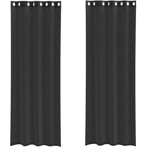 Rideaux en voile avec œillets 2 pcs noir 140x300 cm CFW74364