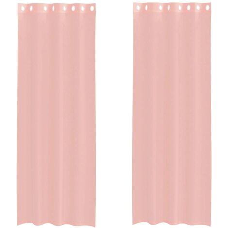 Rideaux en voile avec œillets 2 pcs rose 140x260 cm CFW70525