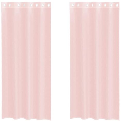 Rideaux en voile avec œillets 2 pcs rose clair 140x245 cm CFW31867