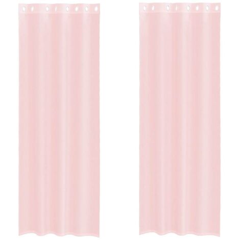 Rideaux en voile avec œillets 2 pcs rose clair 140x300 cm CFW22369